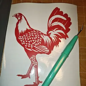 Gamefowl Decal #14 , Henny (Hennie) Gamecock Sticker- 651 Vinyl Decal for Cars or Trucks, Durable Design with Character Design, Perfect for Personalizing Vehicles