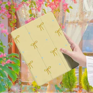 Yellow Protective Case for Ipad with a Built-In Pen Holder, Compatible with for ipad Models 9.7, 10.2, 10.9, 12.9, Pro 11, And 10Th Generation