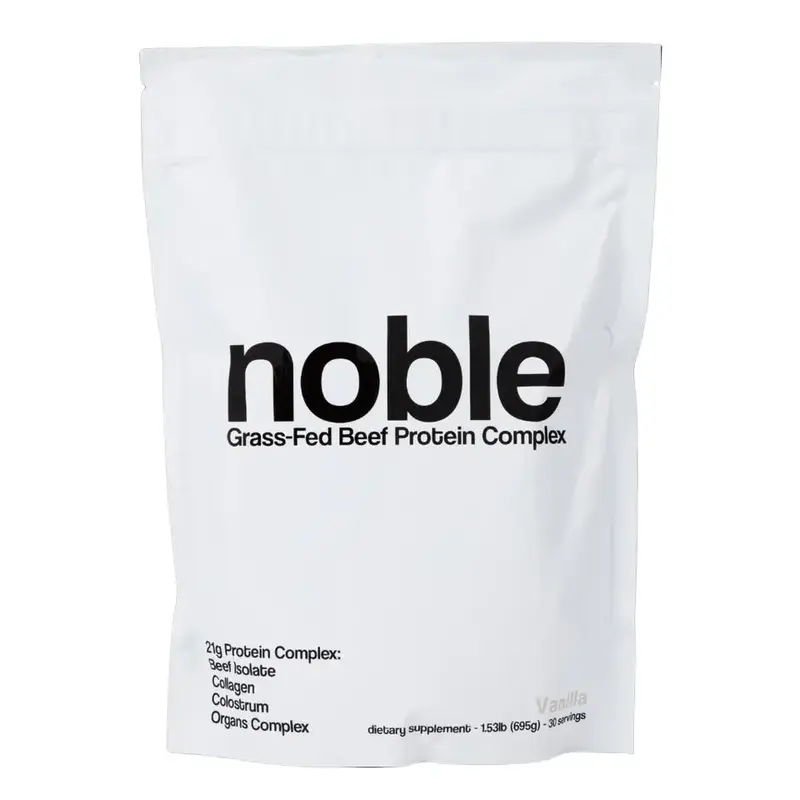 Noble Grass-Fed Beef Protein Powder | Beef Protein w/Collagen, Colostrum, Organ Blend | Carnivore, Keto Friendly | Dairy and Gluten Free | Muscle, Gut Health, Skin, Joint Support | 30 Servings, Vanilla