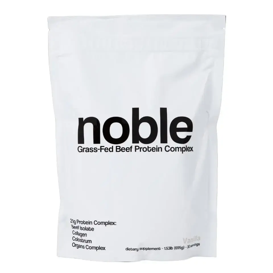 Noble Grass-Fed Beef Protein Powder | Beef Protein w/Collagen, Colostrum, Organ Blend | Carnivore, Keto Friendly | Dairy and Gluten Free | Muscle, Gut Health, Skin, Joint Support | 30 Servings, Vanilla