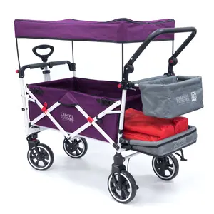 Titanium Series Push Pull Folding Wagon | Purple