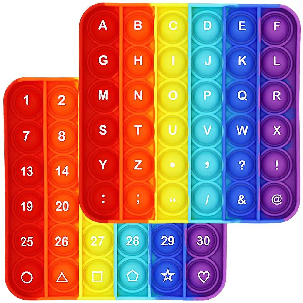 Alphabet & Number Learning Educational Toy, 1 Count 2 in 1 Fidget Pop Bubble Toys, Silicone Children's Decompression Plays for Kids & Adults