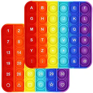 Alphabet & Number Learning Educational Toy, 1 Count 2 in 1 Fidget Pop Bubble Toys, Silicone Children's Decompression Plays for Kids & Adults