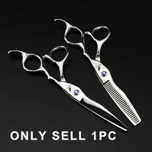 6.0 Inch Silver Color High-End Hair Cutting Scissors, 440C Stainless Steel, Ergonomic Handle, Precision Cutters, Single Item Pack