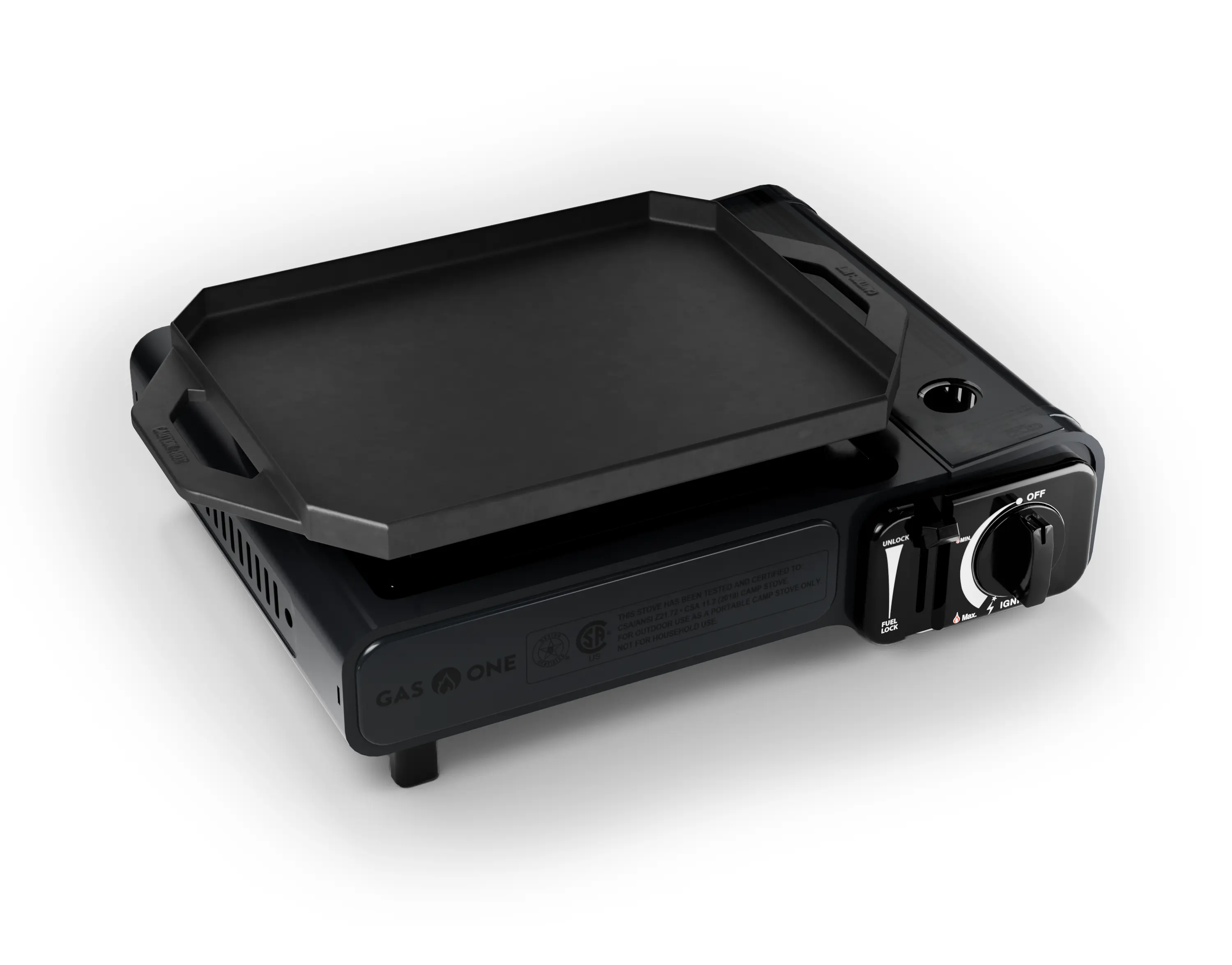 GASONE Compact Portable 7,650 BTU Stainless Steel Butane Stove and Griddle Set - Adjustable Heat, Instant Ignition, Even Heat Distribution, Effortless Cleanup, Grills for Campers, Camping, Tailgating, Fuel Not Included