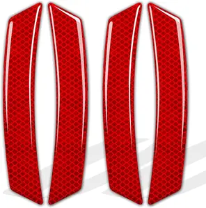 Car Reflective Trim Side Marker Stickers,Automotive Exterior Accessories Reflector Guard for Car SUV Pickup Truck Wheel Well Arch or Side Bumper Fenders, Outdoor Safety (REDPCS)