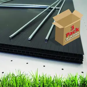 18" x 24" (3 Pack) Blank Black Yard Signs with Stakes | Create Your own Message with Blank Yard Signs | 4mm Black Corrugated Plastic