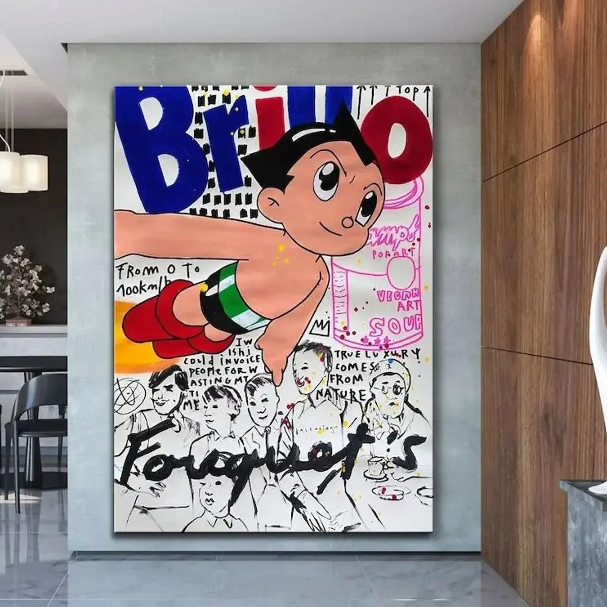 Street Art 'Anime Robot' Graffiti Poster - Pop Art Aesthetic Print, Unique Urban Style Wall Decor for Modern Home & Studio