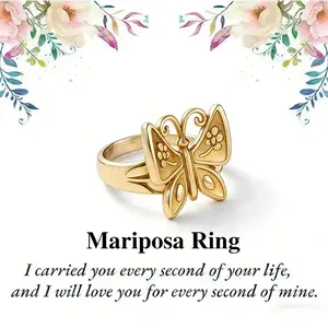 1 PC elegant and unique delicate With 18K Gold Plated Mariposa Ring，exquisite Valentine's Day gifts for women.  Size6-10inch- engagement proposal ring-Valentine's Day gift-valentine's gifts for her