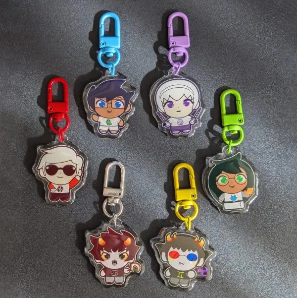 Homestuck Epoxy Chibi Acrylic Keychains | Birthday Gifts For Fans Bags Accessories