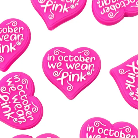 1pc In October We Wear Pink Silicone Focal Beads - Breast Cancer Awareness Crafting  Diy Mix Beads Diy Jewelry Making