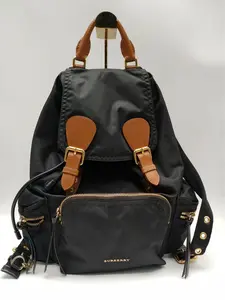 Pre-owned BURBERRY canvas Shoulder Bags The Rucksack Medium Black Nylon Backpack