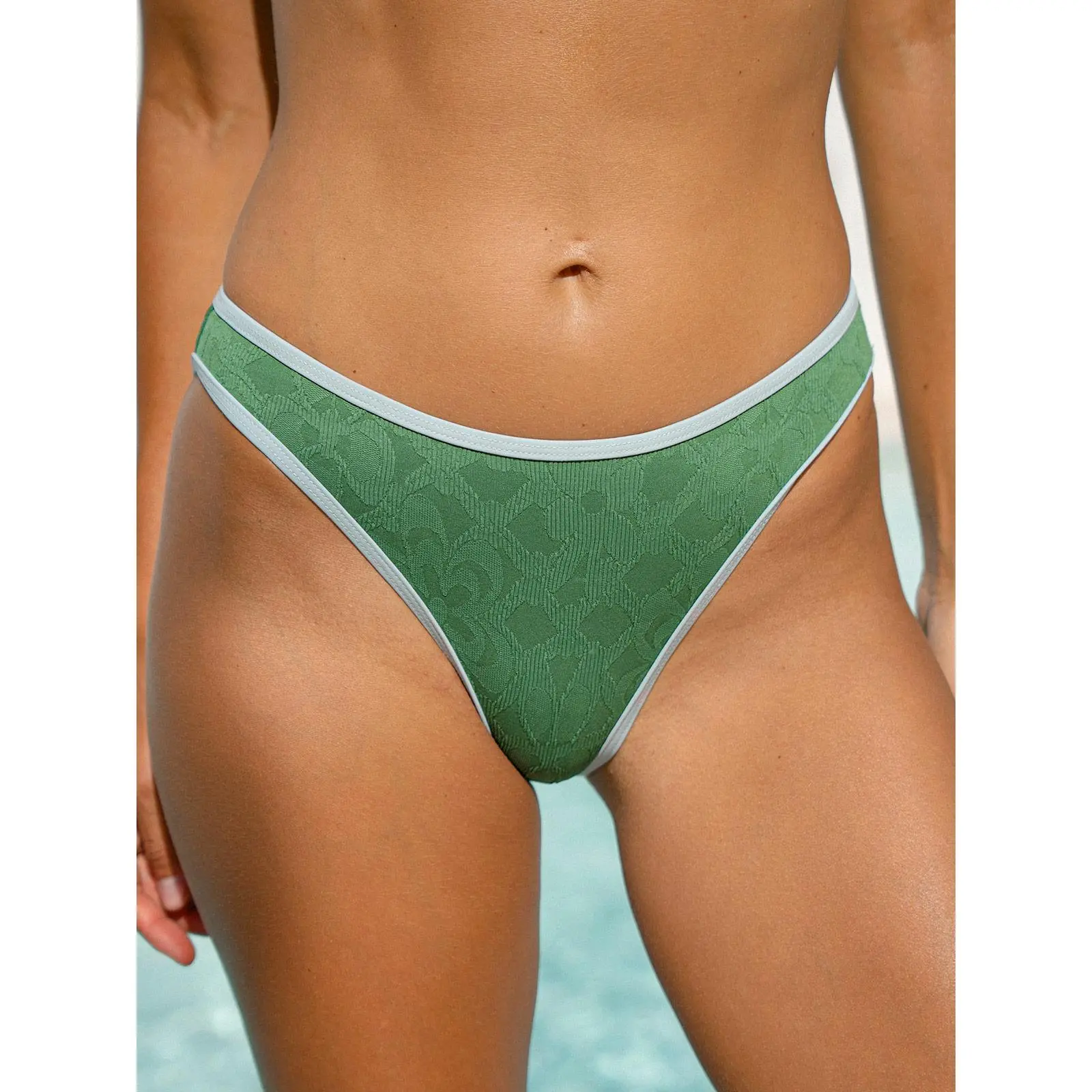 Dark Green Full Coverage Bikini Bottom