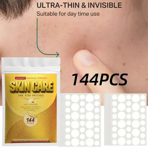144pcs Hyaluronic Acid Patch, Invisible Blemish & Concealer Patches, Lightweight Comfortable Facial Cleansing, Pore Refining, Unisex Adult Skincare