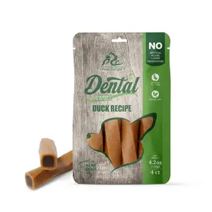 Pal's Delight Healthy Duck Dental Chews for Dogs - Removes Plaque, Freshens Breath & Relieves Anxiety, Natural Ingredients, 4 Packs
