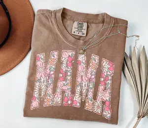Comfort Colors Boho Floral Mama Shirt, Mothers Day Gift, Trendy Mom Spring Tee, Cute Mom Gift, Family Matching Outfit, Cute Apparel