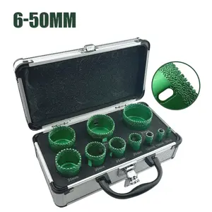 10pcs 6-50 mm Brazed Diamond Drill Serrated For Granite Marble Stone Hole Saw Ceramic Tile Diamond Drill