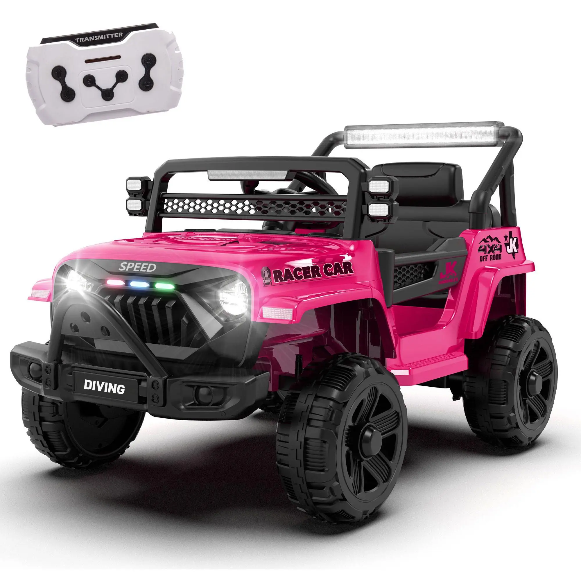 12V Kids Ride‑On Electric Truck with Parental Remote Control, 2WD, 4‑Wheel Suspension, Early‑Education Function, USB, MP3, Bluetooth, Microphone Jack, Power Indicator, LED Lights, for Ages 1‑4. Summerwins. Kids Outdoor Play,  Toys, Four‑Wheelers