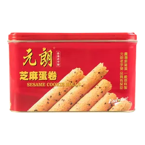 EULONG Hong Kong Sesame Egg Rolls Canister 454g - Crispy Traditional Snack