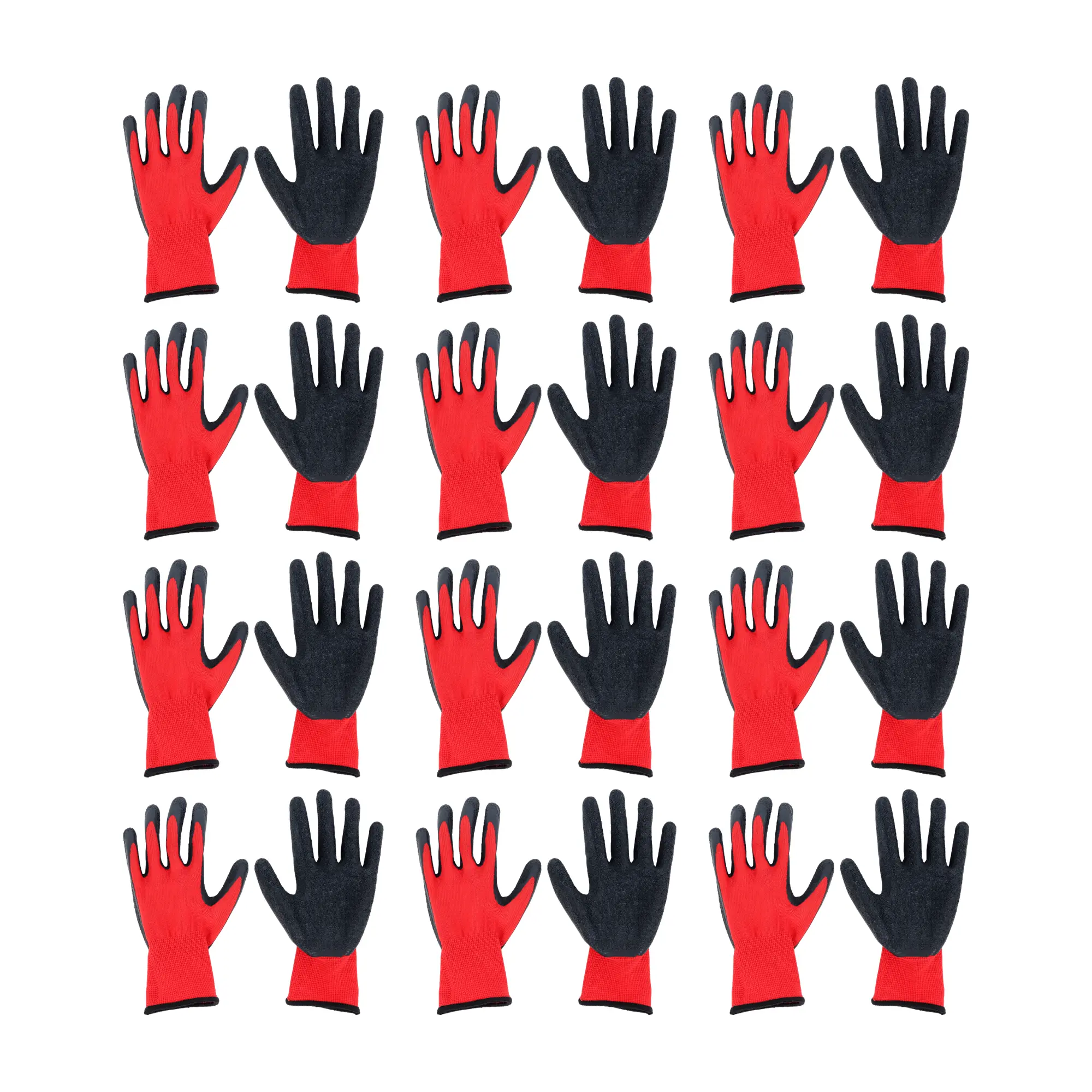 12-Pair Crinkle Latex Rubber Hand-Coated Protective Work Gloves for Men, Anti-Slip Multipurpose Gloves Ideal for Home Improvement, Warehouse Use, Anti Slip Gloves