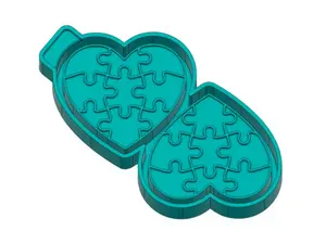 Heart Puzzle Vent Clip Freshie Mold & 3D Printed Mold Housing Option