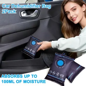 Reusable Car Dehumidifier Bags 2 Pack – Moisture Absorber with Color Indicator, for Car, RV, Boat, Closet, Basement,Car Stuff