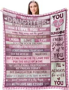 Daughter Gifts from Mom Dad, Gifts for Daughter, Birthday, Daughterr Gifts for Mothers Day Christmas Graduation Blanket