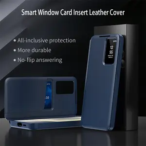 Smart Window Card Wallet Leather Flip Case For Samsung Galaxy S22 S23 S24 S25 Ultra Plus LED Transparent Window Protection Cover