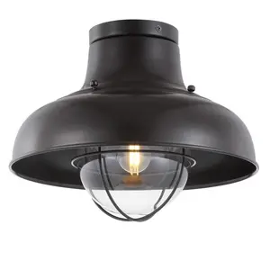JONATHAN Y Cameron Farmhouse Metal LED Semi Flush Mount; for Living Room,Bedroom, Kitchen, Office