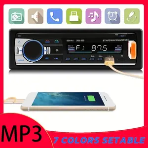 1pc of Car Radio Stereo, 1 DIN, Wireless MP3 Player with 60W X 4 FM Receiver, Includes Remote Control, AUX, USB, And TF Card in a Universal Dash Kit, Without Battery