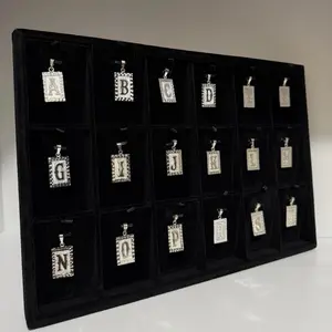 925 silver initial plate pendant