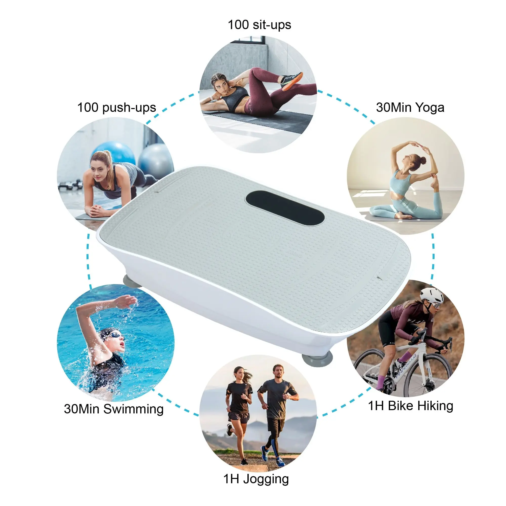 Silent Vibration Platform Crazy Fitness Massage 10-Frequency Weight Loss &  Fat Burner Body Shaking Machine For Unisex Grey033