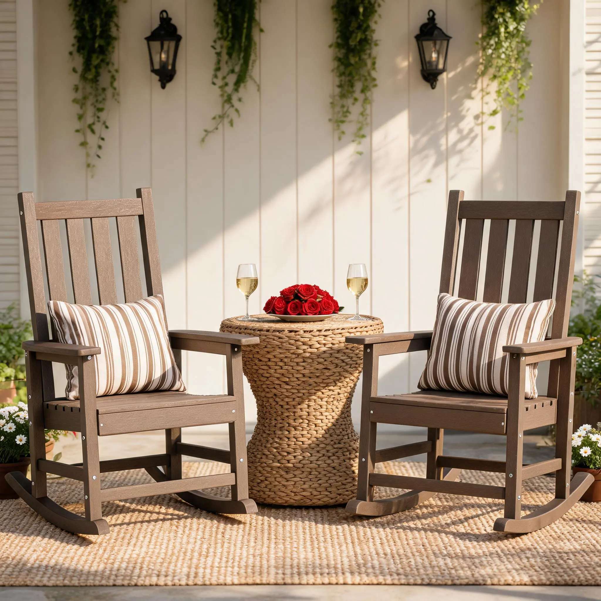 HDPE Outdoor Rocking Chair 1PC Material Oversized Rocking Chairs with Widened Seats & High