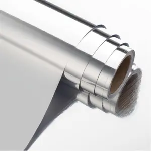 Bright Silver Color Stainless Steel Stickers, Self-Adhesive Kitchen Countertop Wallpaper, Metal Texture Decorative Film for Home Decoration