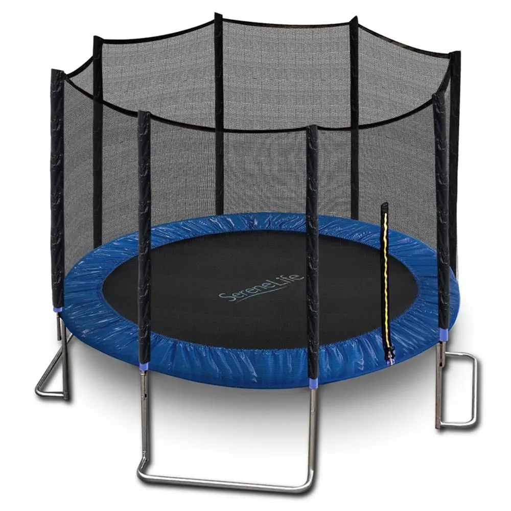 10FT Recreational Trampoline for Kids & Family, Heavy-Duty Galvanized Metal Frame with Safety Net Enclosure, Backyard Jumping Bouncer for Home Workouts, Fitness Trampoline, Trampoline Jumping Bouncer