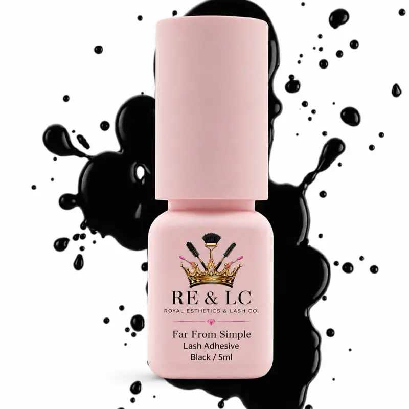 Professional Lash Adhesive with Ethyl 2-Cyanoacrylate & Carbon Nanotubes, Fast-Drying, Oil-Proof Salon Cosmetic for Adults - Black 5ml, Single Bottle, Makeup, Eyelash Extensions Companion, Long-Lasting, Lash Extensions, Storage, Waterproof, Moisture, Pack