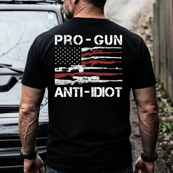 Pro-Gun Anti-Idiot USA Flag T-shirt, Sweatshirt, Hoodie, 2A Gun Rights Graphic Pullover