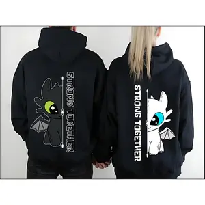 Toothless and Light Fury Couple Shirt, Sweatshirts, Dragon's Couple Shirt, How To Train Your Dragon, Valentine Shirt, Matching Couple Shirt, Valentine's Day Gift, Anniversary Gift for Her,Him Cotton Womenswear