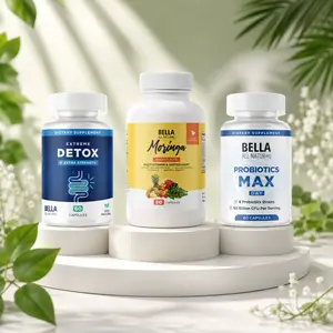 Bella All Natural Daily Gut & Energy Bundle: Extreme Detox Capsules + Moringa Energy Plus + Probiotics Max Day