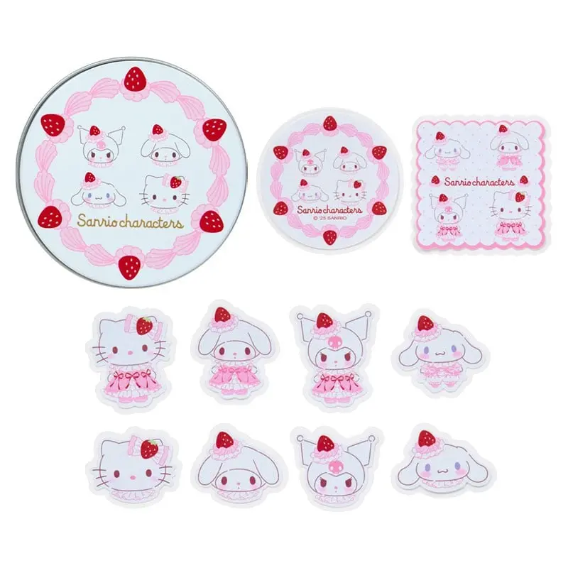 Sanrio Characters 30-pc Sticker Tin Set (Strawberry Whip Series)