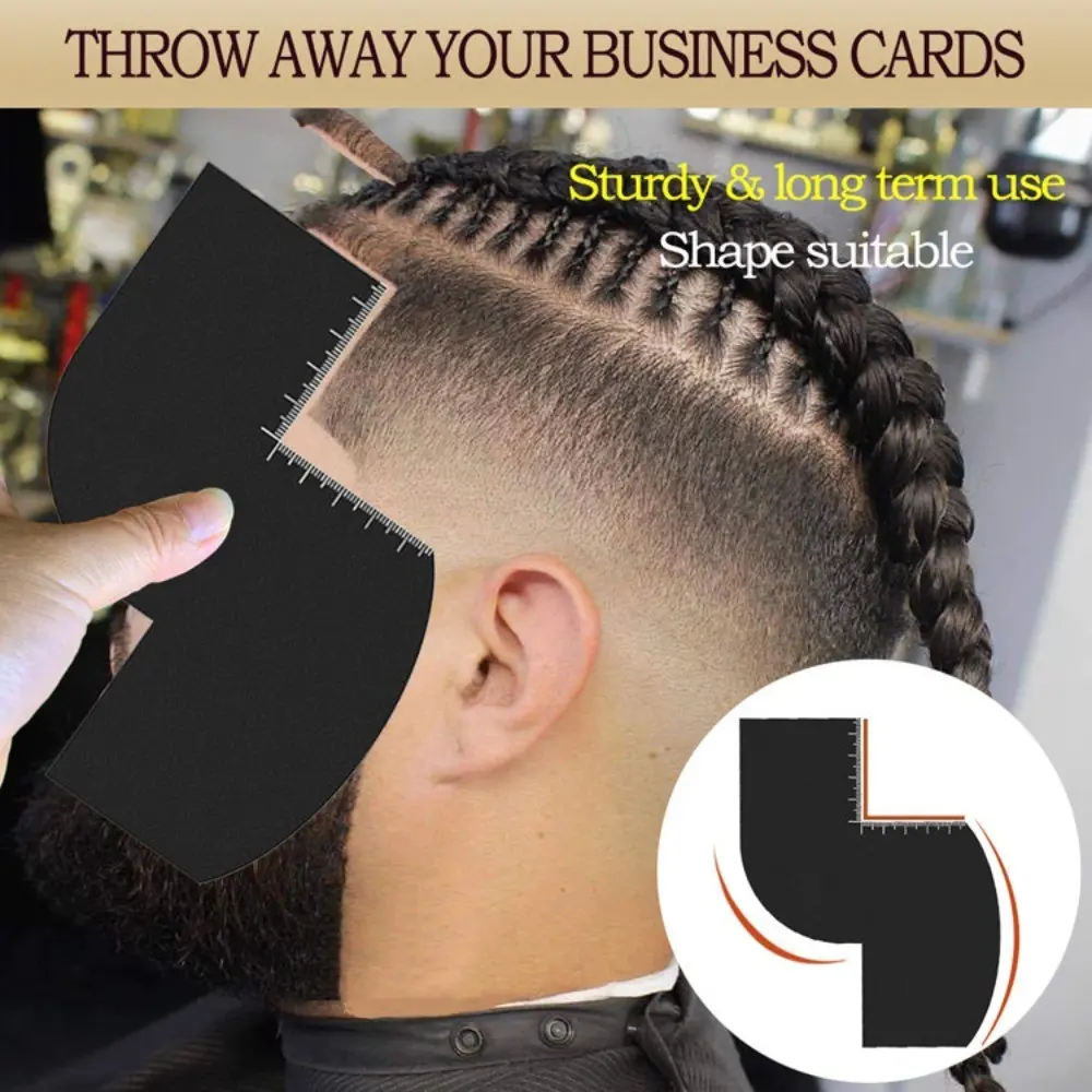 1Count Enhancement Card for Barbers with Measurement Indicators, thickened Reusable Barber Hairline Shaping Tool and Color Spray Edge Line Up Tool Styling Tools, Barber Supplies, Barber Accessories, Salon Supplies