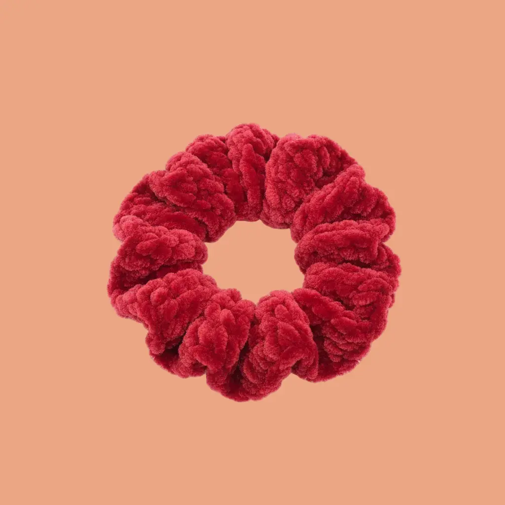 Cherry Red Velvet Scrunchie