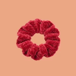 Cherry Red Velvet Scrunchie