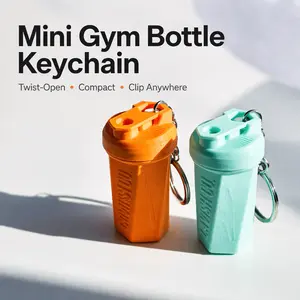 Mini Vortex Style Gym Shaker Keychain | Twist-Open Lid EDC Storage Container for Small Items