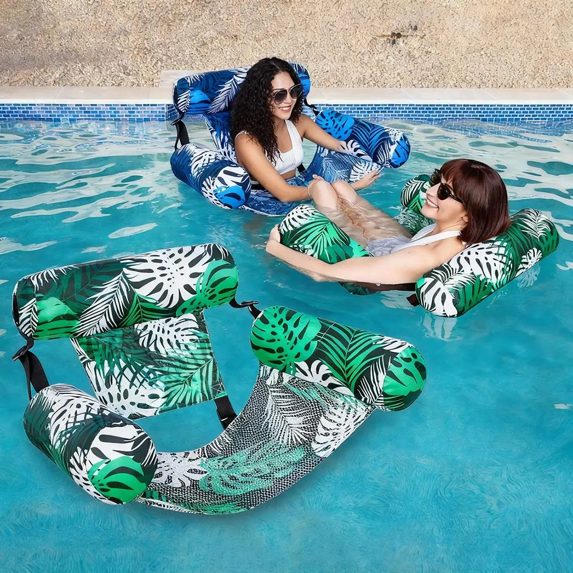 Portable Inflatable Pool Float Lounger, Water Floating Bed for Pool Party Lake Beach Summer Leisure