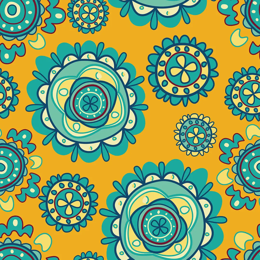 Retro Blooms – 100% Quilting Cotton Fabric by the Yard