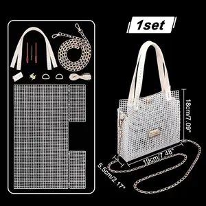 DIY Knitting Crochet Handbags Kit Mesh Plastic Canvas Kit for Shoulder Bags DIY Knitting Crochet Crossbag Materials Handmade NONE