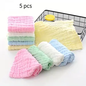 Soft Washcloths Cloths, Face Towels, Muslin Cotton Wipes, 6 Layers Absorbent, Ideal Shower Gift, Gentle on Skin, Reusable, Super Absorbent Towel