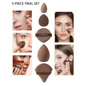 Makeup Tool Set, 50/40/30/20/10/5 Counts Soft Reusable Makeup Sponge & Powder Puff, Facial Makeup Tools for Women & Girls, Sponge Kit