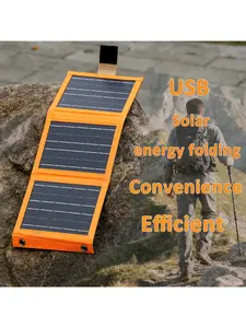 Portable Solar Panel, Solar Powered Foldable High Efficiency Solar Panel with 30w USB Port, Foldable Solar Panels Output for Camping Backpacks, Outdoor Solar Devices Compatible with Phones Laptops RV Car Power Bank
